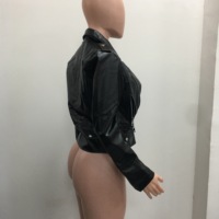 D1201TA09 Veste courte pour femme en cuir PU à fermeture éclair, coupe ajustée, best-seller, Sehe Fashion