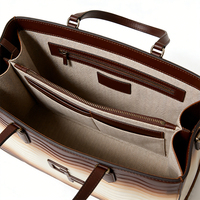 Gradient Geprägte PU-Leder Tragetasche Große Kapazität Arbeits-Schultertasche mit Obergriffen OEM-Lieferant für Marken Großhandel