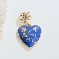 Colliers pendentifs en cuivre et laiton pour femmes ACME, vente chaude, dernières nouveautés, vente en gros d'usine, insert en émail bleu, élément flèche et fleur