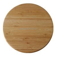 Plateau de service rotatif rond en bambou avec séparateurs pour fruits secs et collations