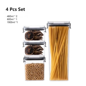 Nuovi prodotti caldi contenitori per alimenti ermetici impilabili in plastica trasparente da <span class=keywords><strong>cucina</strong></span> 5 pezzi con coperchio - Product Image 5