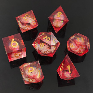 Juego de Dados de Resina Translúcida con Brillo, Dados Poliédricos Hechos a Mano con Bordes Afilados para Juegos de Rol de Mesa como Dungeons and Dragons - Product Image 3