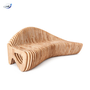 Modern Solid Wood Durable Comfortable Waiting Chair Curved <b>Bench</b> Wooden Seating for Hospital Hotel Mall Office - Product Image 2