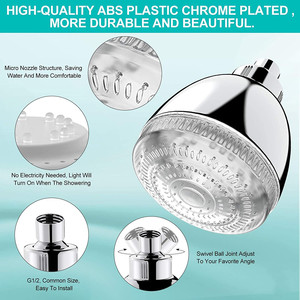 <span class=keywords><strong>Soffione</strong></span> <span class=keywords><strong>doccia</strong></span> LED cromato <span class=keywords><strong>con</strong></span> pioggia regolabile ad alta pressione facile installazione per il bagno - Product Image 5
