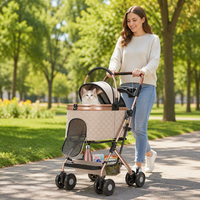 Poussette pour animaux de compagnie pliable, légère, durable, à 4 roues, en tissu Oxford, chariot de transport pour chiens et chats