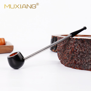 Muxiang Wood Tobacco Pipe Straight Type Solid Wood Smoking Pipe For Personal Gift - Product Image 3