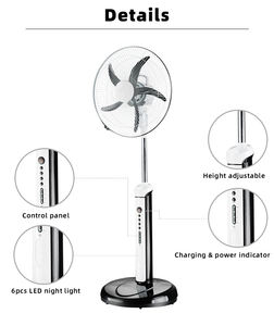 ไนจีเรียตลาดอินเดียสไตล์16นิ้วแบบชาร์จไฟได้ระบายความร้อนไฟฟ้ายืนพัดลม - Product Image 5