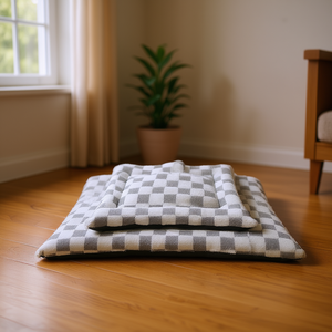 Matelas pour chien Yommy 60x80cm 80x100cm 95x120cm en polaire à carreaux, lit pour animaux imperméable avec fond antidérapant - Product Image 3