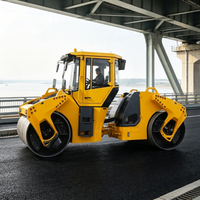 Rouleau compresseur vibrant tandem 13 tonnes à moteur supérieur pour la construction routière en asphalte, compresseur de sol à double tambour - Prix