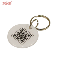 Chip OEM de impresión de código QR personalizado de forma redonda, 13,56 MHz, NTAG 216, etiqueta de resina epoxi NFC