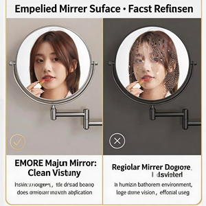 <span class=keywords><strong>Espejo</strong></span> de Maquillaje Extensible de Pared con Marco de Acero Inoxidable Contemporáneo, Sin Taladro, Plegable, con <span class=keywords><strong>Aumento</strong></span>, con <span class=keywords><strong>Ventosa</strong></span> - Product Image 6