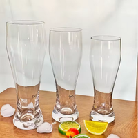 Verre à bière Pilsner haut et transparent en borosilicate, style moderne classique, en forme de canette, pour bière artisanale, vin, cola