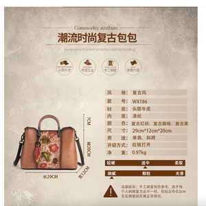Bolso Tote de Cuero Vacuno Genuino Andong para Mujer, Bolsos Cruzados de Hombro Casuales, Gran Capacidad, Bolsos de Mano Sencillos para el Trabajo y Viajes - Product Image 3