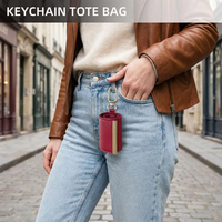 Sac à main pliable avec porte-clés, deux sangles, imperméable, en polyester et nylon, grande capacité, écologique, tendance, portable, toutes saisons