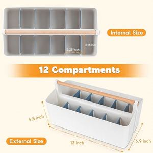 Organizador de utensilios portátil para encimera, organizador de cubiertos con divisores extraíbles, cesta para cubiertos y servilletas con asa para acampar - Product Image 4