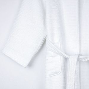 High Quality Luxury White Shawl Collar Bath <strong>Robe</strong> 100% Cotton Double Layer <strong>Waffle</strong> <strong>Terry</strong> Bathrobe For Hotel Spa Custom Logo - Product Image 3