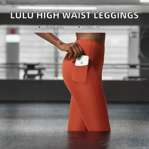 Shorts de Yoga de Cintura Alta para Mujer, Estampados, de Secado Rápido, con Bolsillos, Leggings Deportivos de Poliéster/Nailon - Product Image 2