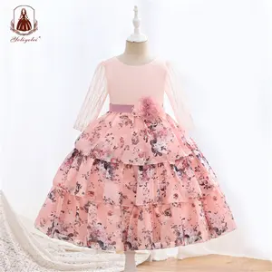 Outong Yoliyolei fille princesse jupe bébé filles été rose vacances smocké Vintage robe enfants rouge dentelle robes