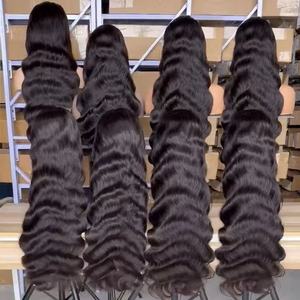 Usine de gros perruques de cheveux humains vague de corps cheveux humains dentelle avant perruque 13x4 suisse dentelle <span class=keywords><strong>frontale</strong></span> perruque naturelle non traitée faisceaux - Product Image 3