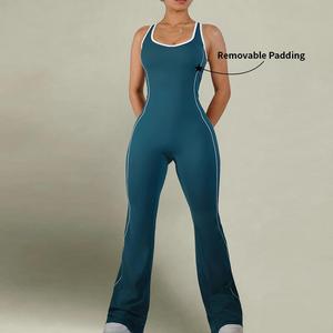 Phòng Tập Thể Dục Cường Độ Cao Thể Hình Bodysuit Không Tay Backless Tập Thể Dục Chân Rộng Yoga Áo Liền Quần Cho Phụ Nữ Nữ Bodycon Áo Liền Quần - Product Image 5