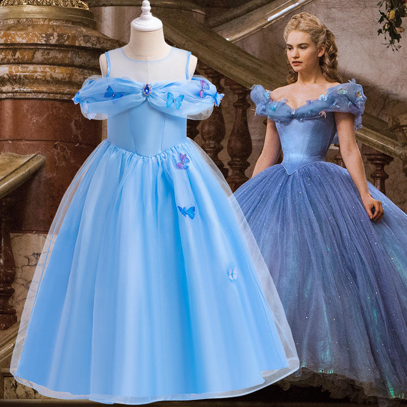 Princess Tiana Costume Blue Dress for Girls