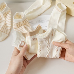 Women's Ankle Socks Cotton Breathable Solid Color Low Cut Spring Summer Casual Boat Socks Youth Style - Product Image 1