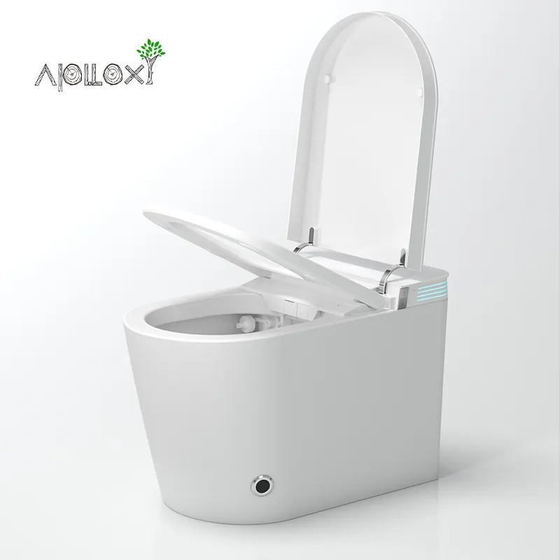 Apolloxy Décor Marque Premium Blanc One Piece Électrique Intelligent Auto Flush Siège de Toilette Bidet Désodorisant Bol Smart Toilette