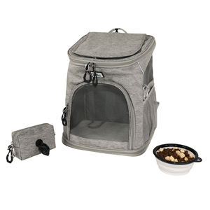 Sac à dos pour animaux de compagnie tendance, fermeture éclair, rembourrage multi-structure, matériau en maille polyester, pratique pour les petits chiens et chats, respirant - Product Image 1