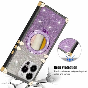Diseño de lujo Gradient Bling Diamond Glitter Makeup Mirror Phone Case para iPhone 16 Pro Max para Samsung A15 A54 S25 ultra Case - Product Image 6