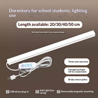 Lampe de bureau à bande lumineuse blanche, lampe de lecture LED à fixation magnétique, protection des yeux, pour étudiants uniquement, pour dortoir, à intensité variable, alimentée par USB