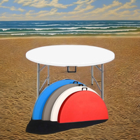 Table ronde pliable en plastique pour événements et fêtes, vente en gros, 60 pouces, 5 pieds, 10 personnes, 150 cm, pour banquet de mariage