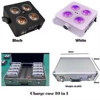 Projecteur LED plat 6-en-1 sur batterie 4x18W RGBAWUV avec contrôle sans fil 2,4 GHz DMX512 et application pour DJ, discothèque, mariage, éclairage de scène