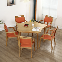 Ensemble table et chaises de cuisine en bois massif pour 4 personnes bjflamingo