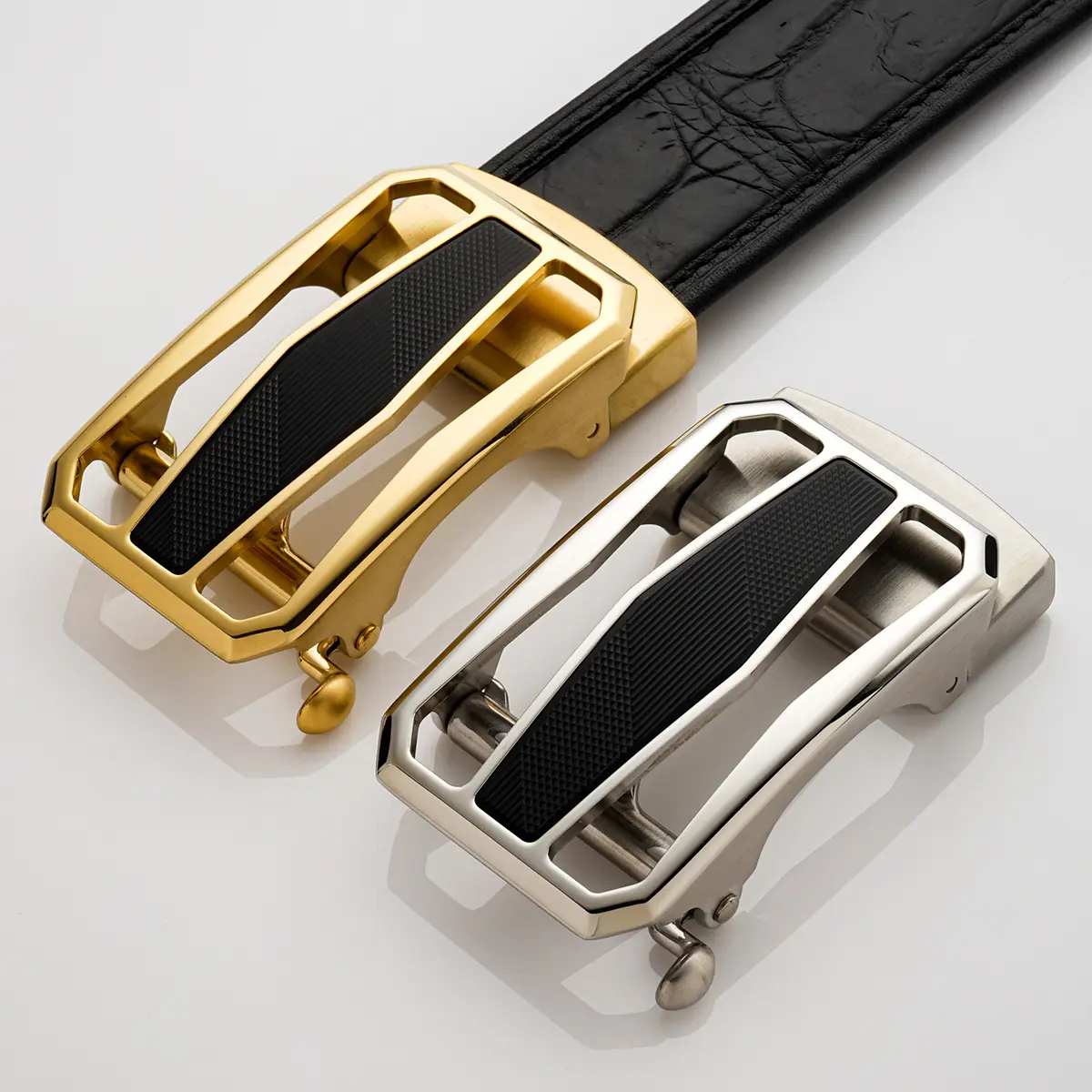 1 3/8" Steel Ratchet Belt Buckle 35mm Vacuum Titanium Gold Plated Belt Buckle Replacement Classic Business Buckle for Man Belt