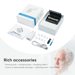 Cancelación de ruido Inalámbrico Sordo en el oído Cic Dispositivo de audífonos recargable Amplificador para personas mayores Sordera los ancianos - Product Image 6