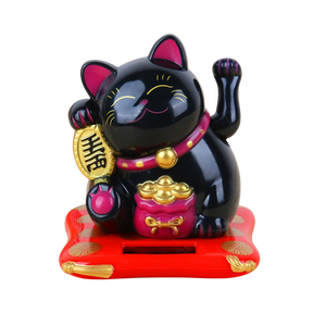 Mini gato feliz blanco alimentado por energía solar con brazo ondulante para <span class=keywords><strong>dinero</strong></span> de la fortuna y buena suerte - Product Image 1