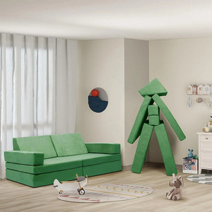 Canapé modulaire en blocs de construction pour enfants, combinaison château de jeu, haute résilience, compressible, pour enfants de 3 ans et plus - Product Image 1