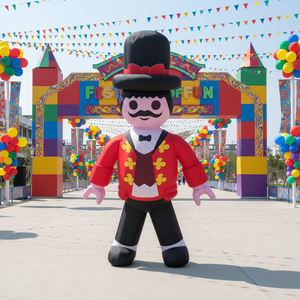 Mascotte géante Playmobil QIQU pour la décoration de festivals et les défilés de rue, grand spectacle de cirque gonflable de 4 m, publicité gonflable - Product Image 1