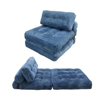 Canapé-lit pliant en velours convertible avec coussin de soutien dorsal Biscuit, design moderne, écologique, pour appartement carré