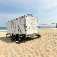 Toilettes portables durables, toilettes mobiles avec lavabo, toilettes accessibles aux fauteuils roulants, compartiment en fibre de verre