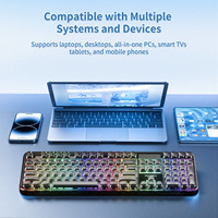 Clavier RGB rechargeable SQT Mofii 2026 nouvelle arrivée haut de gamme transparent en gelée, trois modes, Crystal Arc SK-708 pour le bureau et la maison