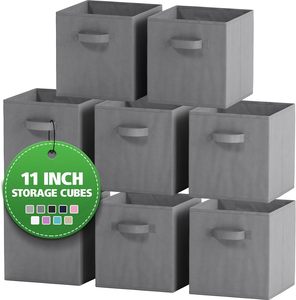 Cubos de Almacenamiento de Tela para Organizador de Cubos - Paquete de 8 Contenedores de Almacenamiento Resistentes de Color Rosa - Contenedor de Almacenamiento Cúbico de 11 Pulgadas - Product Image 6