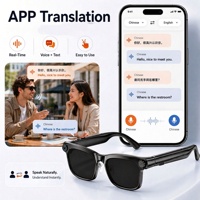 Lunettes intelligentes IA avec caméra, traduction en temps réel, assistant vocal, contrôle tactile, lunettes Bluetooth pour les voyages d'affaires M08T