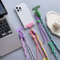 Cordon long pour iPhone 17 Pro, porte-clés croisé, cordon de suspension pour téléphone, cordon tressé coloré, chaîne universelle anti-perte