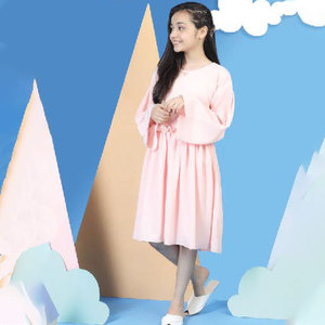 Vestido de Poliéster Personalizado al por Mayor a Precio Económico, con Manga Larga, Estilo Musulmán para Niñas - Product Image 1