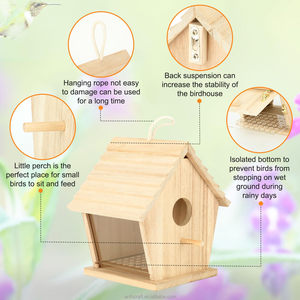 Bluebird <strong>Houses</strong> for Outside Clearance With Pole, Hanging <strong>Bird</strong> <strong>House</strong> Outdoors Garden Patio With Easy Clean Wood Birdhouse Viewing - Product Image 2