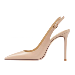 Large Size 47 Women Pointy Toe Shallow Back Strap Sandals Summer Solid <b>Soft</b> Dress Pumps Slingbacks High Slim Heels - Product Image 3