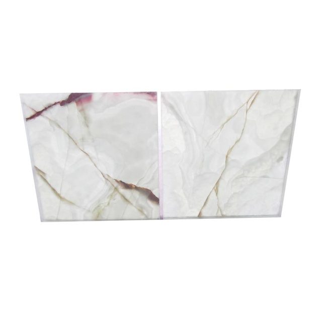 Newstar Onyx Backlit Wall Panel Marble Slab Lighting Transparent Stone Glass Wall Sheet Translucent Natural White Onyx Backlit
