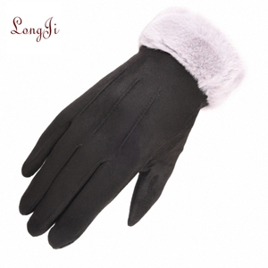 Của phụ nữ ngoài trời nhiệt găng tay cho mùa thu mùa đông hai lớp nhung sang trọng Windproof ba gân da lộn ấm vài phong cách - Product Image 3