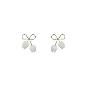 Boucles d'oreilles pendantes de luxe rétro françaises, bijoux de mode brillants, pendentif cœur, fleur, nœud papillon, dorées - Product Image 6